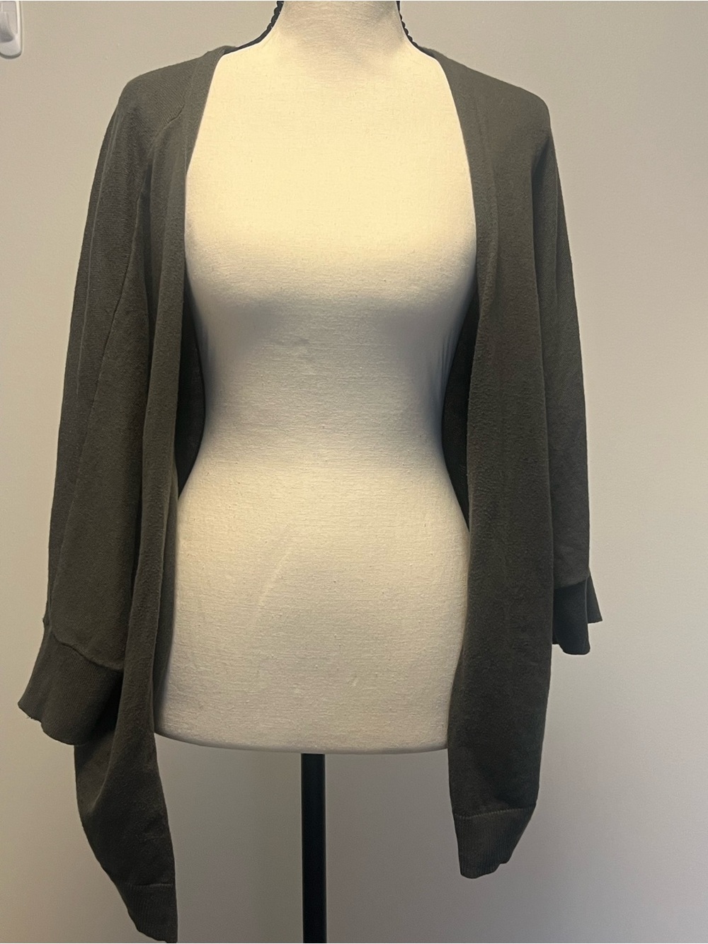 GAP Olive Open-Front Draped Cardigan